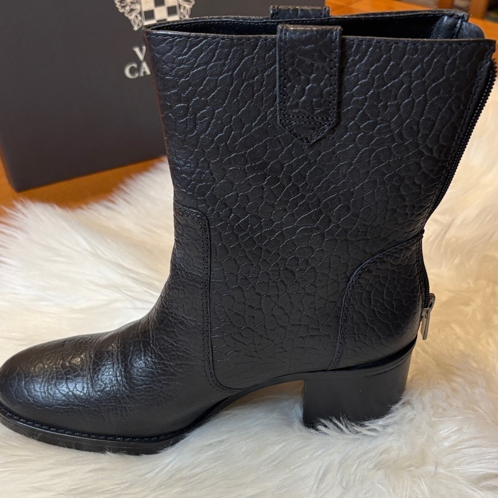 Vince Camuto Textured Black Heeled Boots-VC-Zeldina - Picture 3 of 10